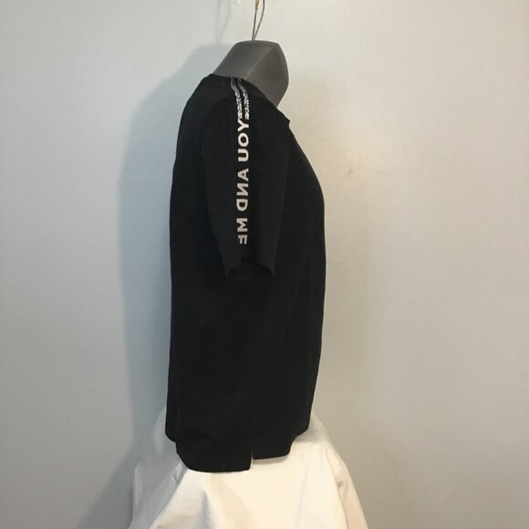 Giorgio Armani You And Me Black Crew Neck T-Shirt  Size L - Picture 2 of 10